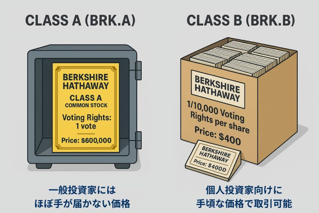 バークシャー・ハサウェイ（BRK.AとBRK.B）A株とB株の違いは？