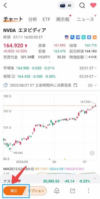 エヌビディア株の注文方法の流れを6ステップで紹介！STEP2