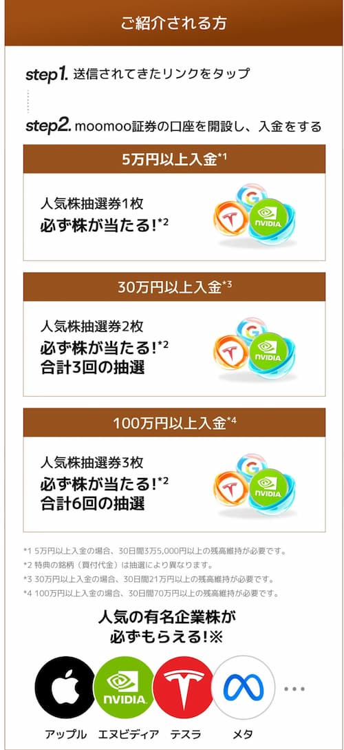 moomoo証券友達紹介｜紹介された人限定の特典とは？