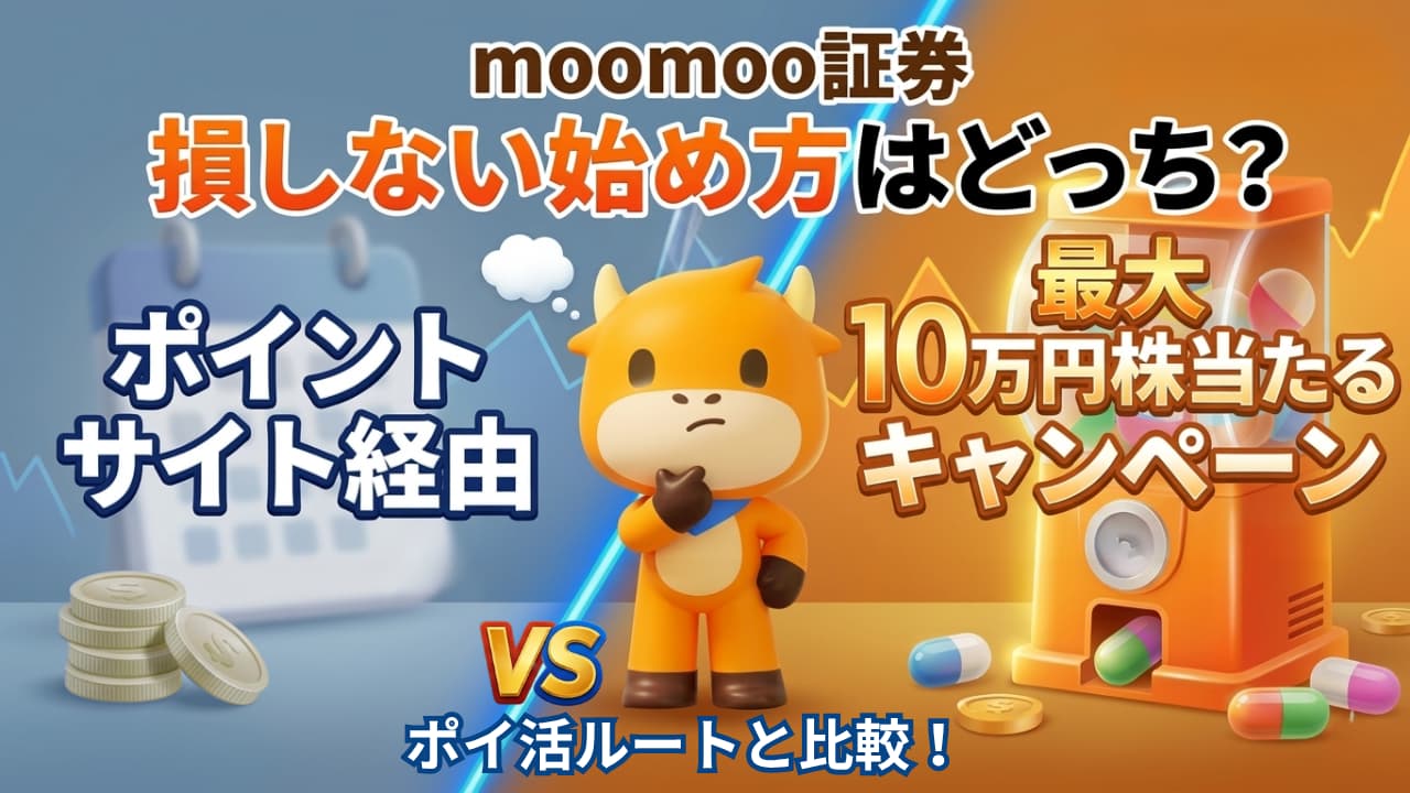 moomoo証券キャンペーンはポイントサイト経由がお得?口座開設で10万円株を狙う方法